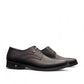 Sun Isfahan black leather lace-up dress shoe with handmade stitching and a durable rubber outsole. Photo of side views.