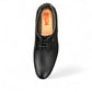 Sun Isfahan black leather lace-up dress shoe with handmade stitching and a durable rubber outsole. Photo of sole.