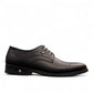Sun Isfahan black leather lace-up dress shoe with handmade stitching and a durable rubber outsole. Photo of left side view.