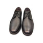 Sun Isfahan black leather lace-up dress shoe with handmade stitching and a durable rubber outsole. Photo of front view.