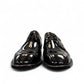 Sun Mahour black patent leather lace-up dress shoe with a polished finish and durable rubber outsole. Photo of front view 1.