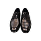 Sun Masiha black leather lace-up formal shoe with subtle handmade stitching and rubber outsole. Photo of front view 2.
