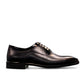 Sun Masiha black leather lace-up formal shoe with subtle handmade stitching and rubber outsole. Photo of outside side view.