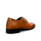 Sun Masiha brown leather lace-up dress shoe with brogue detailing and a durable rubber outsole. Photo of back view 1.