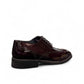 Sun Niko red patent leather lace-up dress shoe with textured detailing and durable rubber outsole. Photo of back view 1.