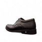 Sun Pourya black leather lace-up dress shoe with a durable rubber outsole and textured toe detail. Photo of back view 1.