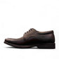 Sun Pourya black leather lace-up dress shoe with a durable rubber outsole and textured toe detail. Photo of right side view.