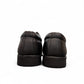 Sun Pourya black leather lace-up dress shoe with a durable rubber outsole and textured toe detail. Photo of back view 2.