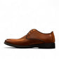 Sun Shoes For Men Neardoor brown leather lace-up dress shoes with handmade stitching and a durable rubber outsole. Photo of right side view.