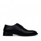 Sun Shoes for man Attar Lace black genuine leather lace-up dress shoes with subtle handmade stitching and a durable rubber outsole. Photo of left side view.
