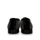 Sun Sparkling black suede loafers featuring sparkling rhinestone embellishments and refined handmade stitching. Photo of back view.