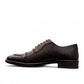Sun Stylish black leather lace up dress shoe with textured pattern and handmade stitching details. Photo of inside side view.