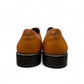 Sun Stylish brown leather lace up dress shoe with textured upper and detailed handmade stitching. Photo of back view.