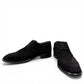 Sun Verny 2/Lace black suede lace-up dress shoe with handmade stitching and a durable rubber outsole. Photo of upper view 2.