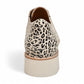TAMARA/LONDON ADDICTION oxford shoes in glossy beige and black leopard print with a white platform sole