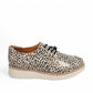 TAMARA/LONDON ADDICTION oxford shoes in glossy beige and black leopard print with a white platform sole