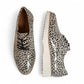 TAMARA/LONDON ADDICTION oxford shoes in glossy beige and black leopard print with a white platform sole