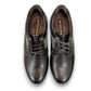 TATA SHOES SABALAN black leather lace-up shoes with perforated side detailing and rubber outsole