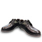 TATA SHOES SABALAN black leather lace-up shoes with perforated side detailing and rubber outsole