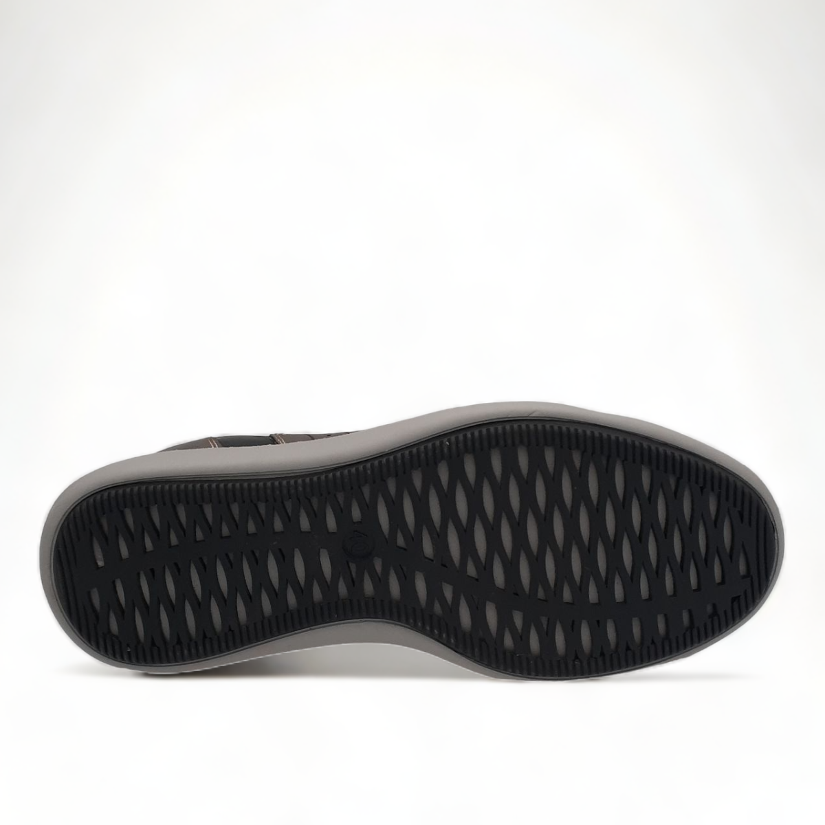 TATA SHOES SHEYKH black leather lace-up sneakers with grey rubber sole and contrast stitching
