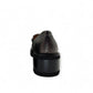 Tamara London Dobbie metallic black chunky loafer with decorative ribbon and jewelry detail
