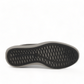 tata Sahand black leather slip-on shoes with grey rubber sole and detailed handmade stitching
