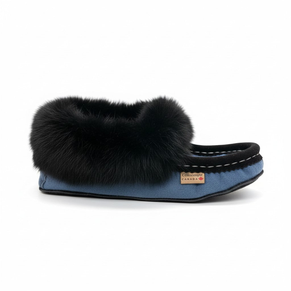 ALBERTA SUEDE MOCCASINS - TEAL BLUE