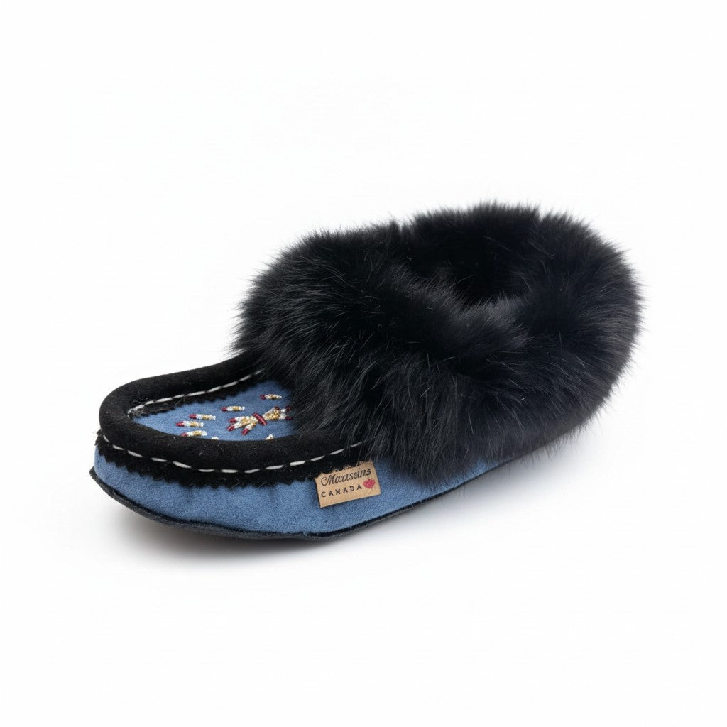 ALBERTA SUEDE MOCCASINS - TEAL BLUE