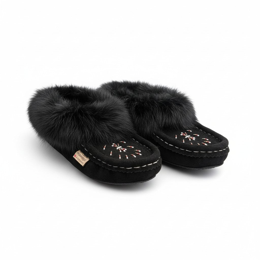 ALBERTA SUEDE MOCCASINS - BLACK