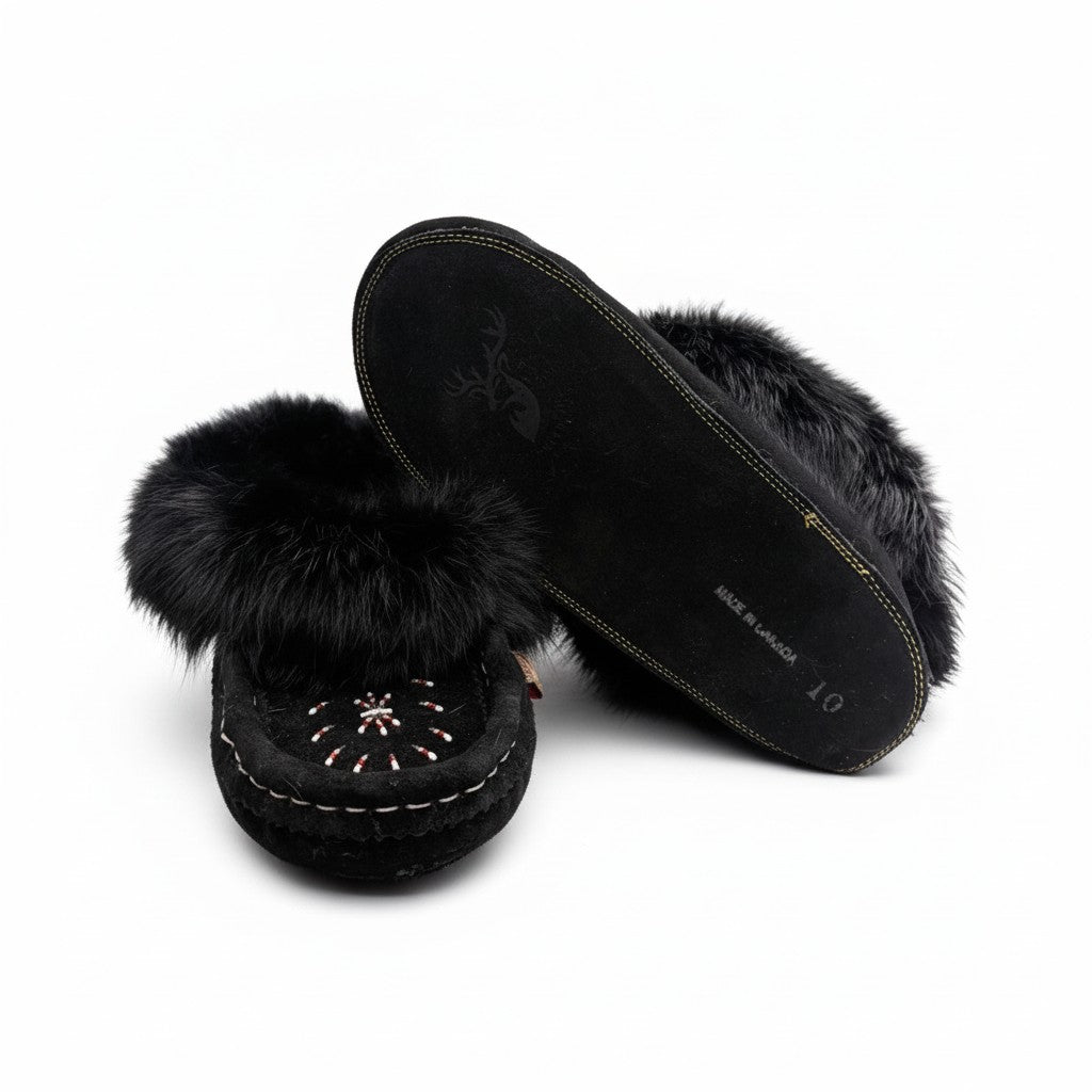 ALBERTA SUEDE MOCCASINS - BLACK