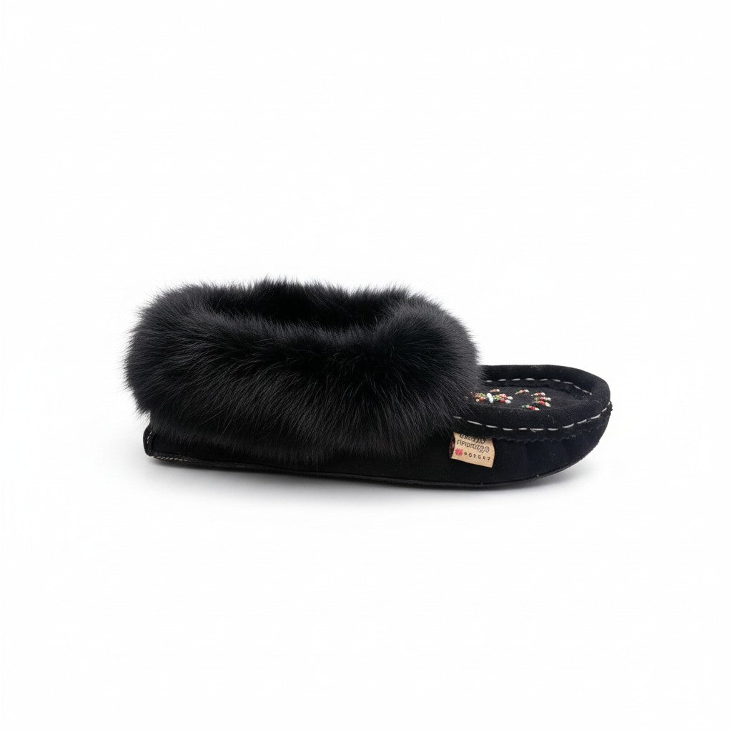 ALBERTA SUEDE MOCCASINS - BLACK