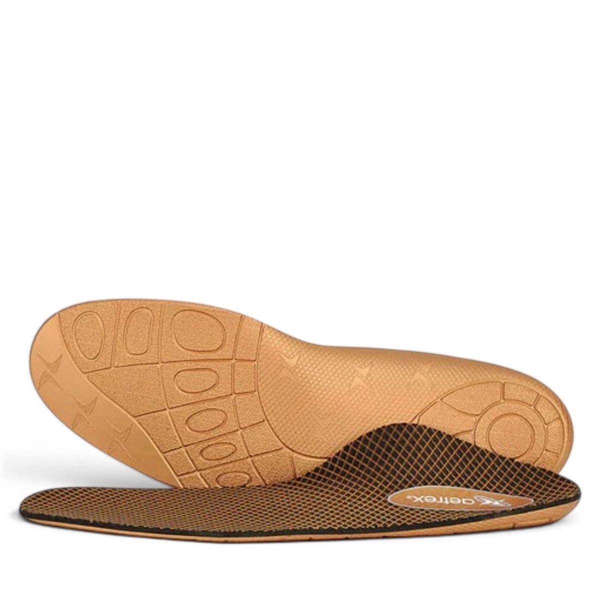 Aetrex Compete L400 orthotic insole with a textured copper-colored base for athletic support
