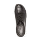 Aetrex Dana black leather lace-up sneaker with woven side detail and supportive orthotic arch design