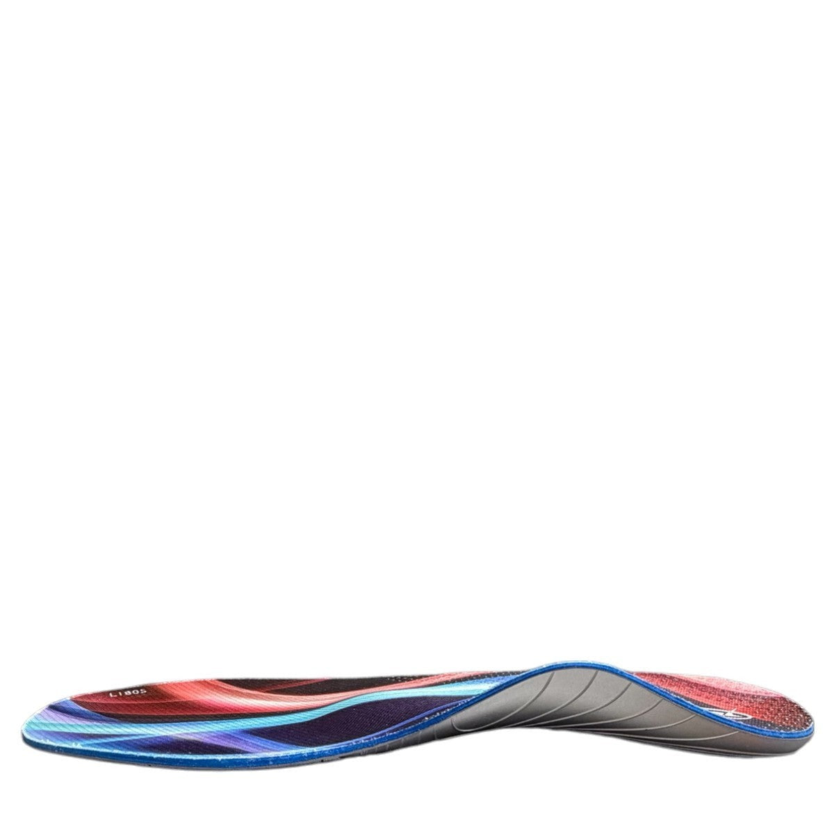 Aetrex Edge orthotic insole bottom view featuring grey AeroCell polyurethane performance base