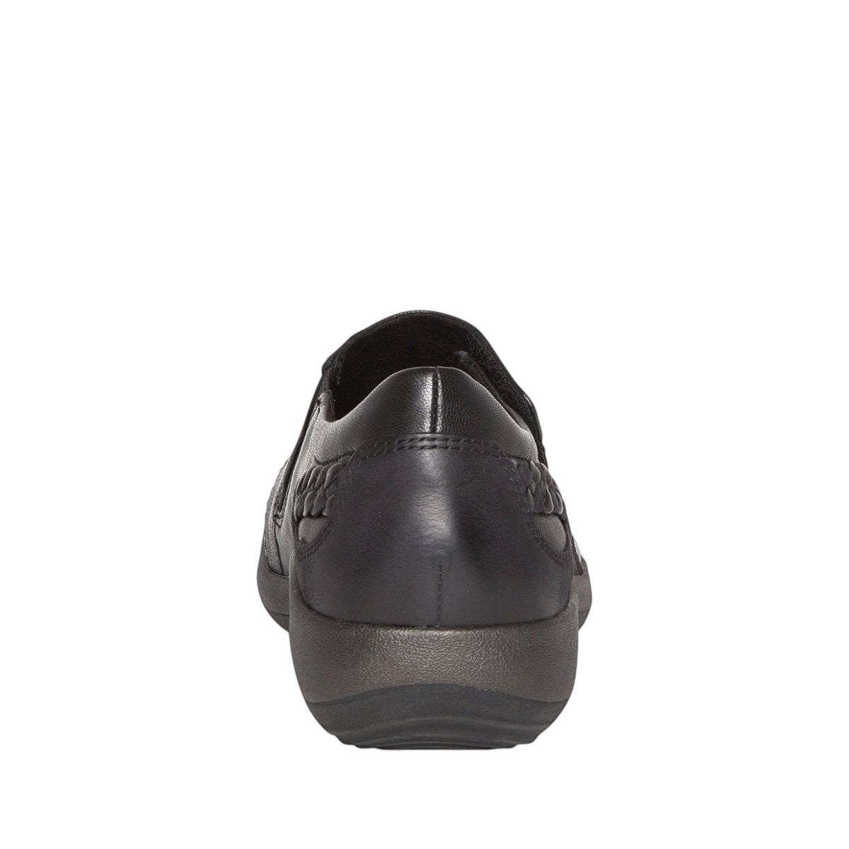 Aetrex Karina black orthotic shoe insole with ergonomic arch support and textured rubber base