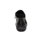 Aetrex Luna black leather ankle boots with pleated detail, side zipper, and adjustable buckle.