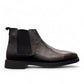Agera Arta black leather Chelsea boots with elastic side panels and a durable rubber outsole. Photo of right side view.