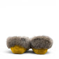 alberta-suede-moccasins yellow cowhide suede moccasins with a soft rabbit fur ankle collar, handcrafted for cozy comfort.
photo of the back side