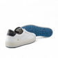 AMBITIOUS white leather lace-up sneaker with black heel tab and lightweight transparent sole