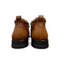 Atropat Amin brown genuine leather slip-on boots with handmade stitching and durable rubber outsole. Photo of back view.