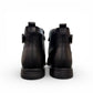 Atropat Bamdad black leather ankle boots with a side buckle strap and durable rubber outsole. Photo of back view.