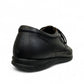 Atropat Hafez black genuine leather smart casual shoes with subtle handmade stitching and rubber sole. Photo of back side view.