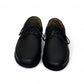 Atropat Hafez black genuine leather smart casual shoes with subtle handmade stitching and rubber sole. Photo of front view 1.