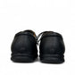 Atropat Hafez black genuine leather smart casual shoes with subtle handmade stitching and rubber sole. Photo of back view.