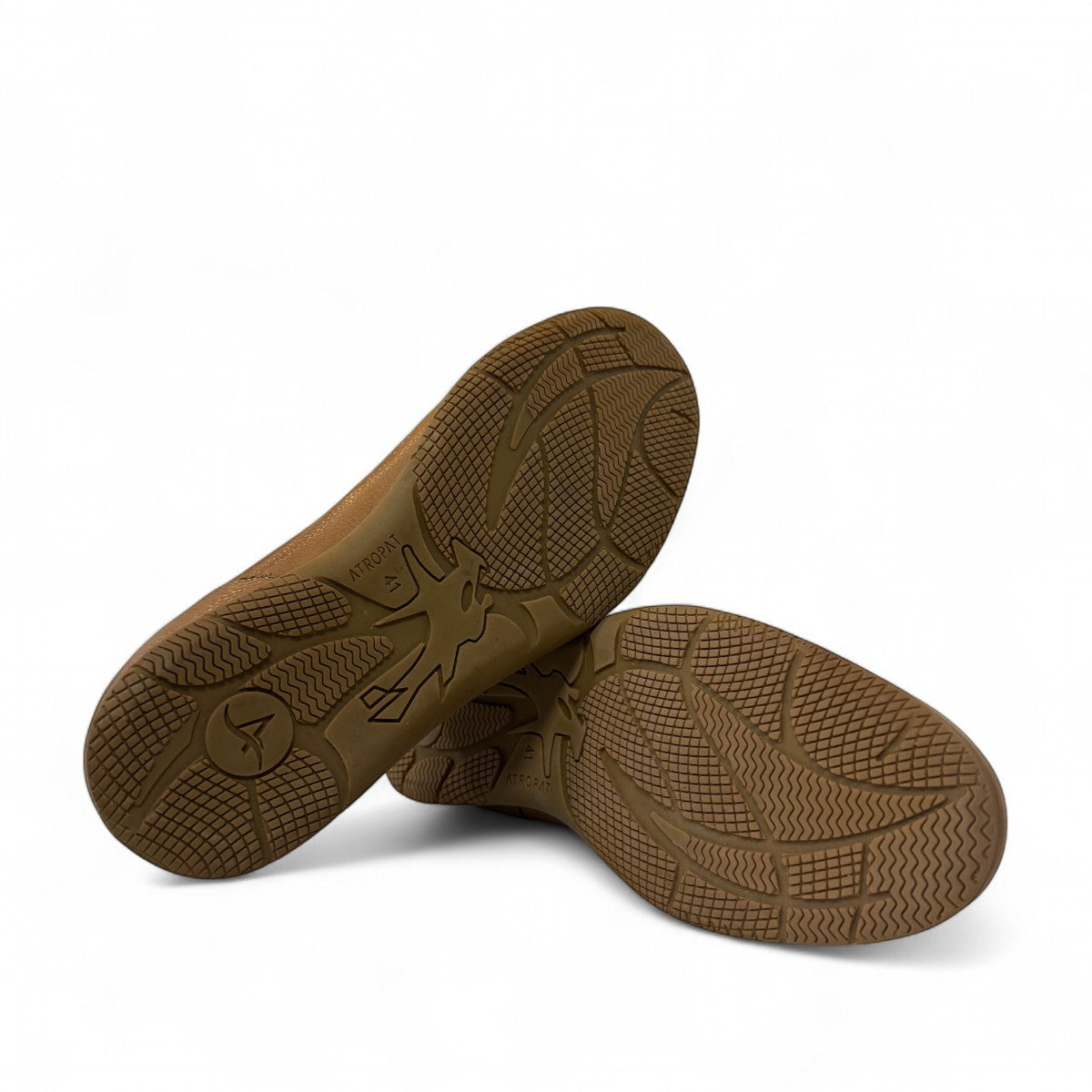 Atropat Hafez brown genuine leather smart casual shoe with handmade stitching and durable rubber outsole. Photo of bottom view.