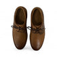 Atropat Hafez brown genuine leather smart casual shoe with handmade stitching and durable rubber outsole. Photo of upper view.