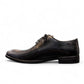 Atropat Kellyi black and navy leather oxford shoe with handmade stitching and rubber outsole. Photo of inside side view.