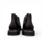 Atropat Mikhak black genuine leather Chelsea boots with rubber outsole and subtle handmade stitching. Photo of  back view.
