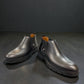 Atropat Mikhak black genuine leather Chelsea boots with rubber outsole and subtle handmade stitching. Photo of  front view.