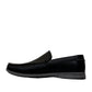 Atropat Molana black genuine leather loafers with subtle handmade stitching and durable rubber outsole. Photo of inside side view.